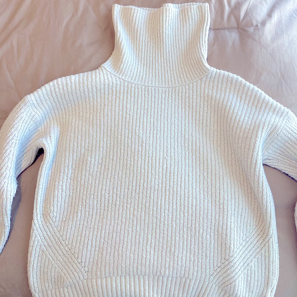 Cozy Off-White Turtleneck Sweater